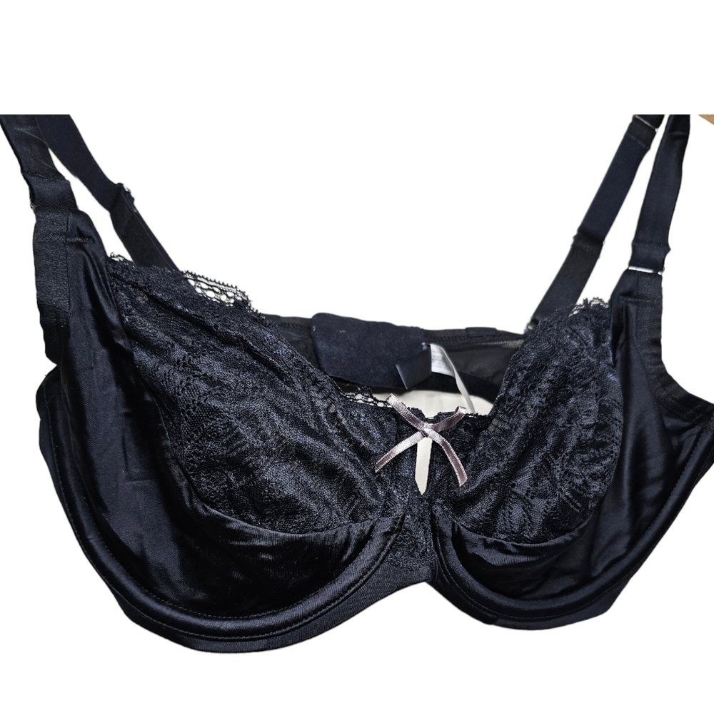 Ambrielle Black Balconette with Silver Bow/Underwire Size 36D